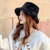 Womens Winter Warm Faux Rabbit Fur Bucket Hat Soft Coral Fleece Fisherman Cold Weather