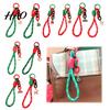 Festive Bag Accessory Christmas Wristlet Keychain, Braided Rope Keychain with Santa Snowman Mobile Decoration Pendant Reindeer Charm, Decorative
