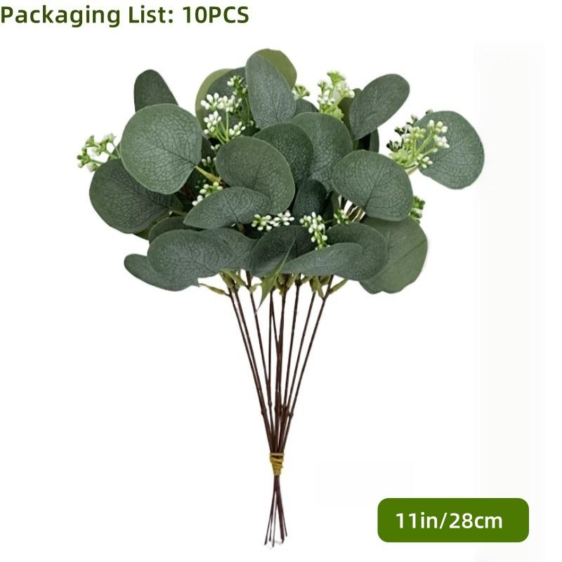 20/40/60pcs Mix Eucalyptus Leaves Stems Bulk Artificial Eucalyptus Leaves Artificial Green Plant Set for Wedding Home Gift Decor