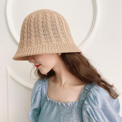 Niche Designer Bucket Hat Women's Thin Hollow Breathable Bucket Hat Summer Outing Visor