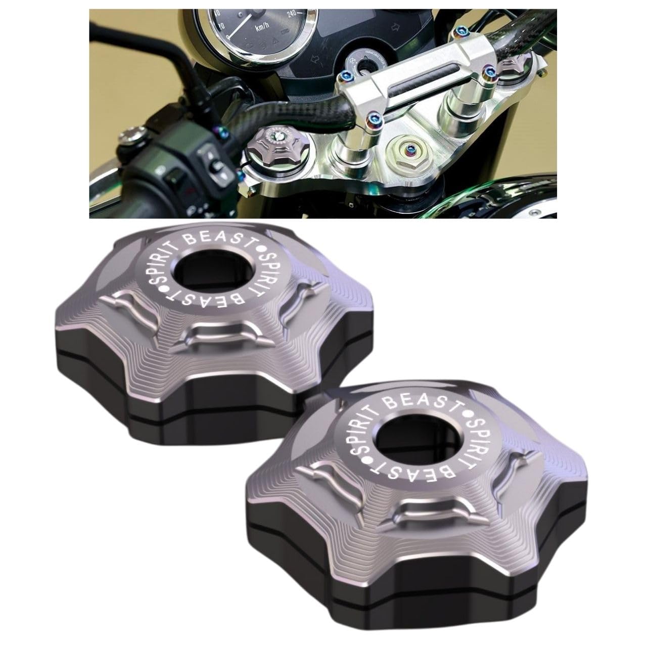 

[СЕМЬ ЭБИСУ] Z900RS Кастомные крышки верхних гаек передней вилки Детали Левый и Правый Комплект Аксессуары для мотоцикла (Цвет титана)