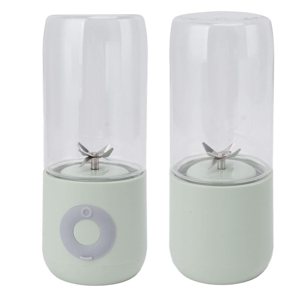 Electric USB Juicer Blender Green 6 Leaf Blades 1300mAh 500ml Portable Blender Cup for Fruit Juice