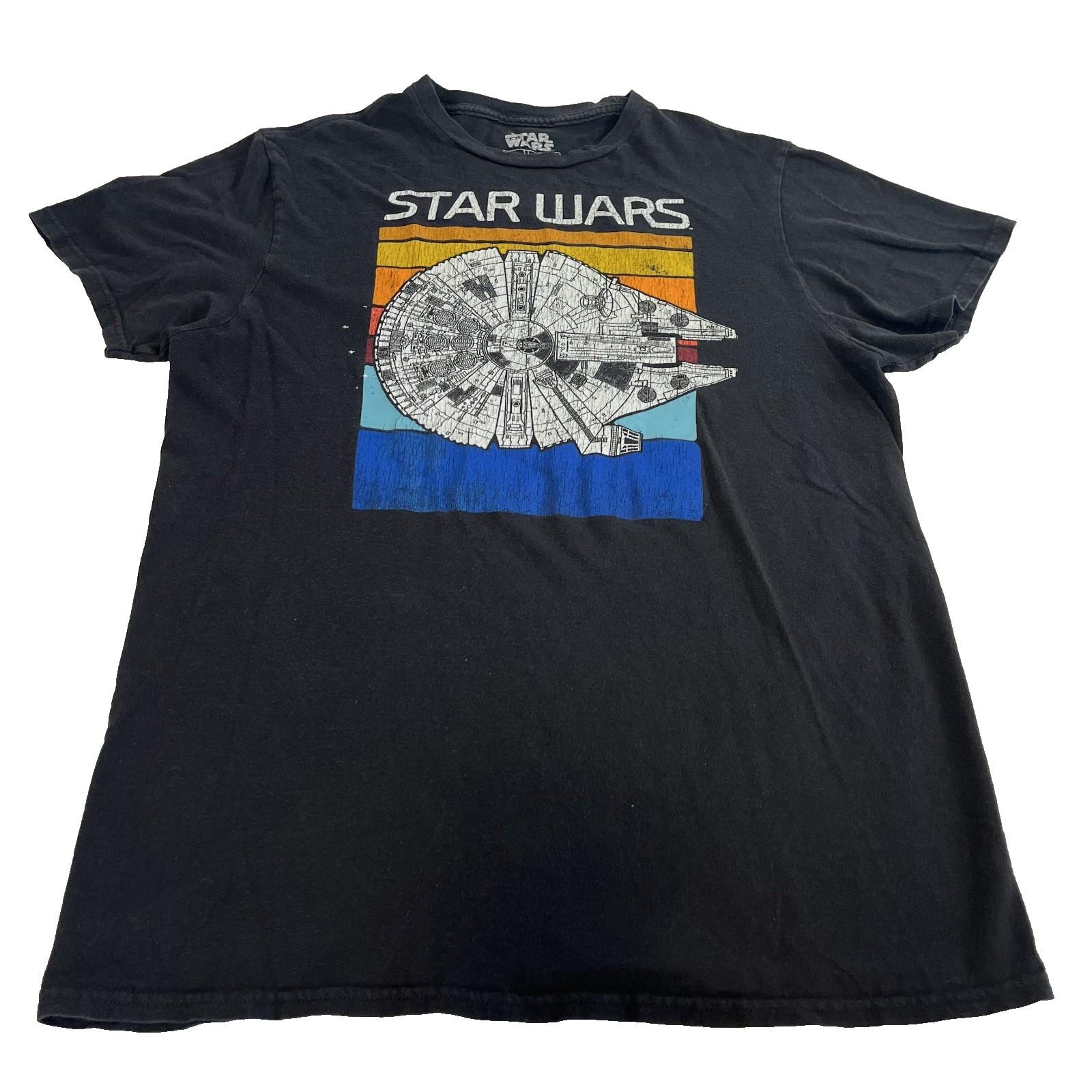 Star Wars Mens Graphic T Shirt Millennium Falcon Black M Casual XXXL