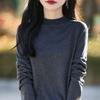 Women's wool pullover Qinghe cashmere 50% silk 50% wool spring and summer wool soft, comfortable and warm