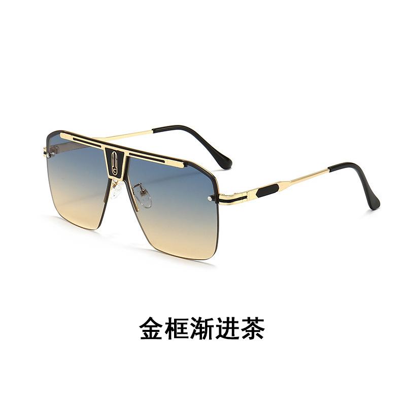 Occhiali da Sole da Uomo Wind Metal Splicing Integrato Cambio Graduale Tendenza Moda Temperamento Scatola Occhiali da Sole