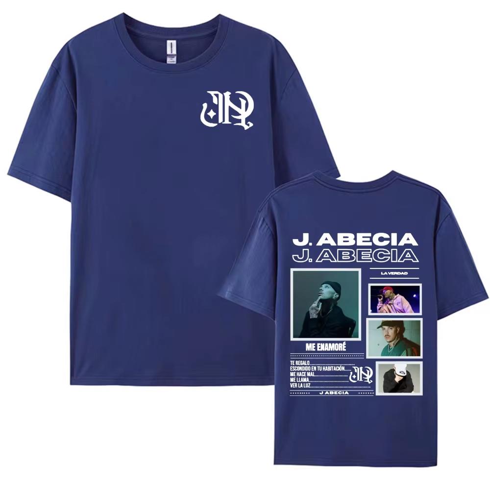 Rap Singer J Abecia La Verdad Album Tour Pattern Tshirt 2026 Summer Mens Womens Fashion Hiphop Music Cotton Tshirt