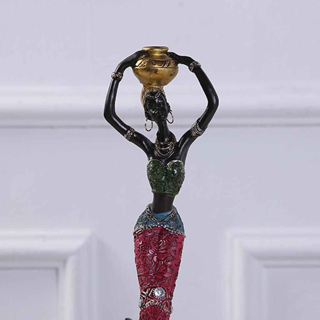 Africké ženy Figurové umění Sochy Tribal Lady Figurka Socha žlutá