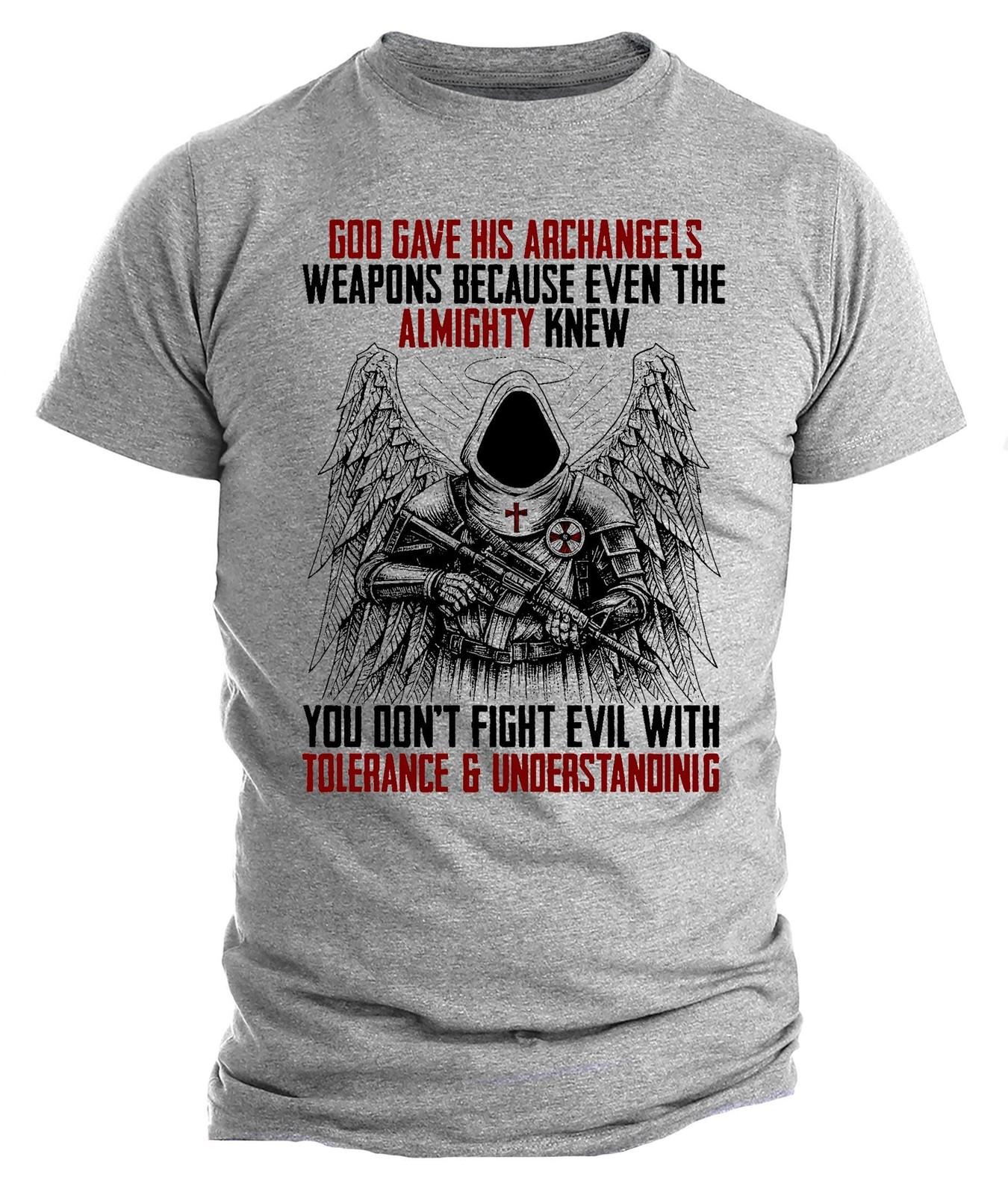 Archangel Warrior T-Shirt Mens Womens Tees Top • Christian Graphic Tee • 2nd Amendment Gun Rights 3XL