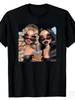 Fun And Stylish Women S T Shirt Black Cartoon Girls with Iced Coffee Print for Casual Wear Gift Idea
