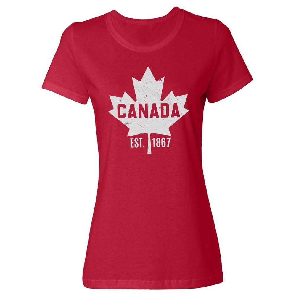 Canada Day 1867 - Canada Maple Leaf Design Ladies Crewneck T-Shirt Unisex T-Shirt S