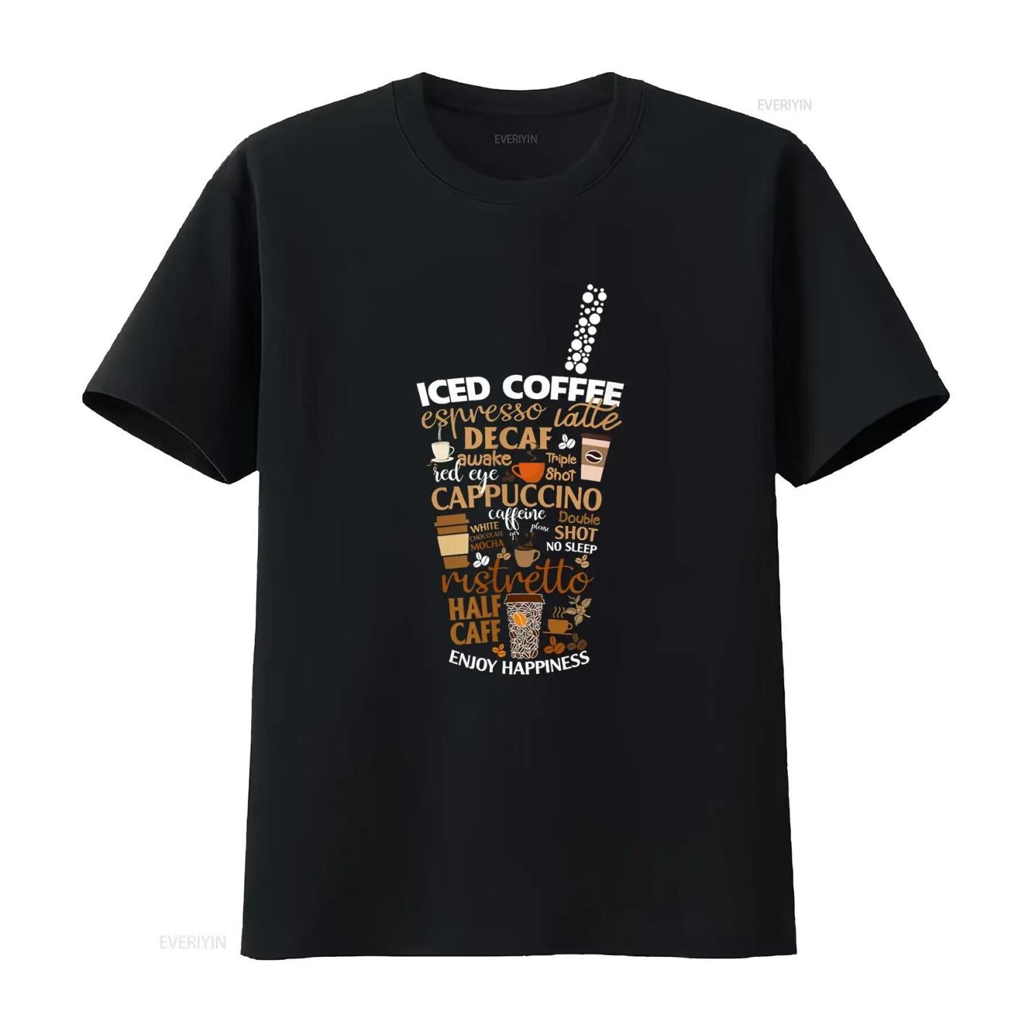 

Iced Coffee Cup Lover But First Espresso Latte T Shirt Vintage Washed Streetwear Fashion Top For Everyday Wear Graphic Unisex S