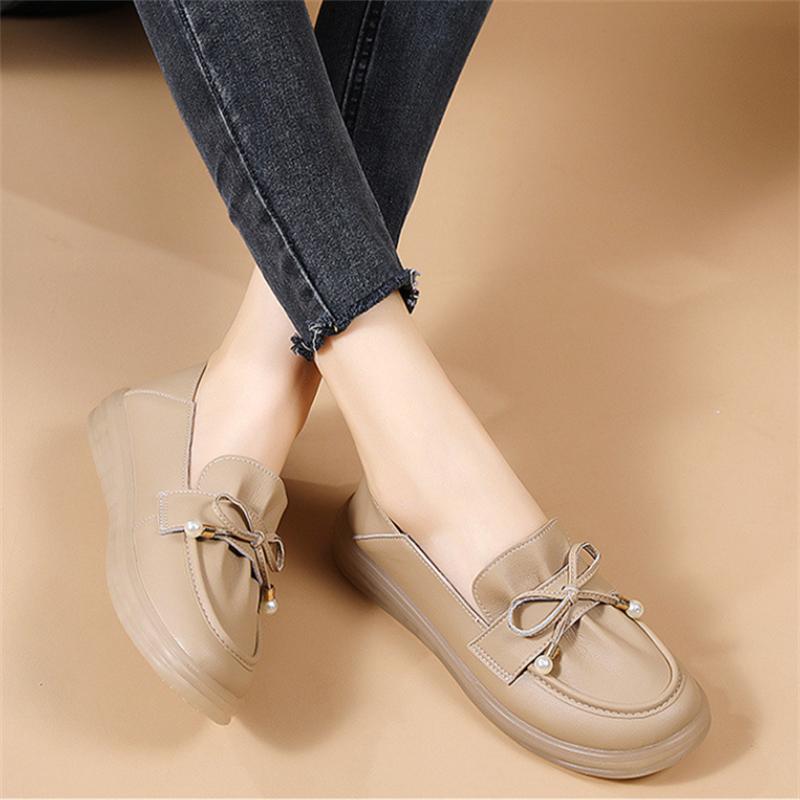 

Женская обувь из натуральной кожи, лоферы слипоны, балетки, женские мокасины, повседневные кроссовки, мягкая удобная женская повседневная обувь 35(22.5cm) абрикосовый