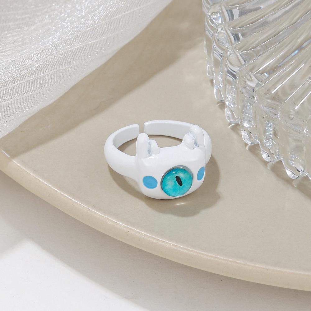 

Whimsical One-Eyed Monster Cartoon Ring with Devil Tail - Cool, Versatile, and Unique Design