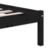 Solid Wood Bed Black 135 x 190 cm