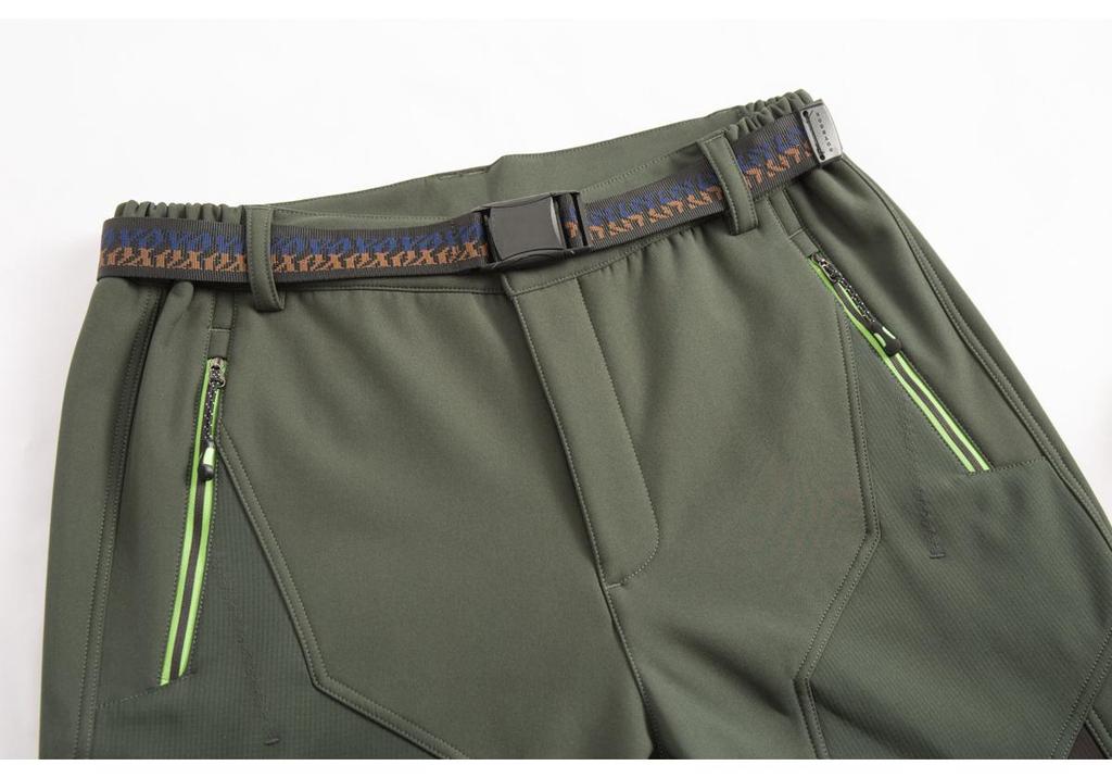 Men's and Women's Plus Size Slim Fit Fleece-Lined Waterproof Windproof Winter Mountaineering Pants
