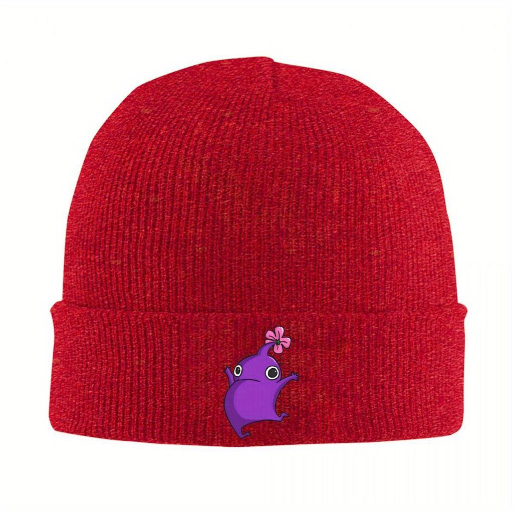 Purple Jumping Pikmin Knitted Hat Beanies Autumn Winter Hat Warm Hip Hop Video Game Cartoon Kids Caps Men Women