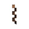 LBC20BX Corner Shelf, Wall Shelf, 5 Tiers, Zigzag Floating Shelf, Bookcase for Kitchen, Bedroom, Living Room, Office, Rustic Brown