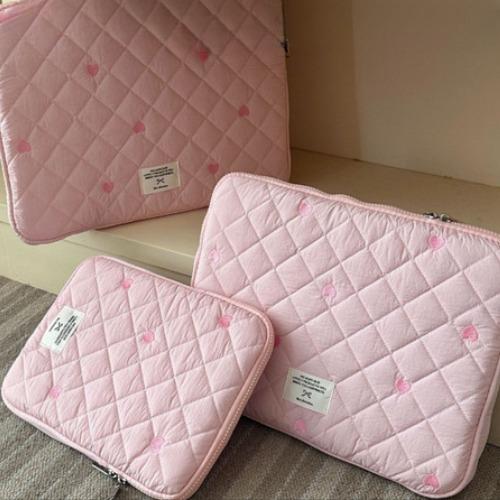 11/13/15 Inch Universal Korean Fashion Tablet PC Case Jacquard Heart Laptop Comupter Storage Bag Portable Large Capacity Bag