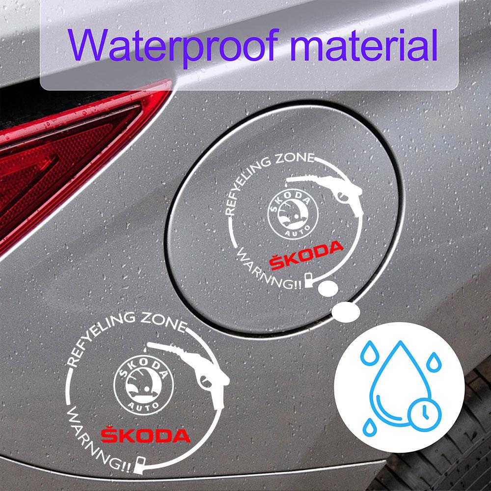 Car Styling PVC Logo Body Fuel Tank Cap Emblem Decoration Sticker For Skoda S Kodiaq Fabia Kamiq Karoq Octavia 3 A5 A7 VII Scala kyvc74