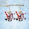 Santa Claus & Snowman Cartoon Earrings - Fun Holiday Acrylic Jewelry