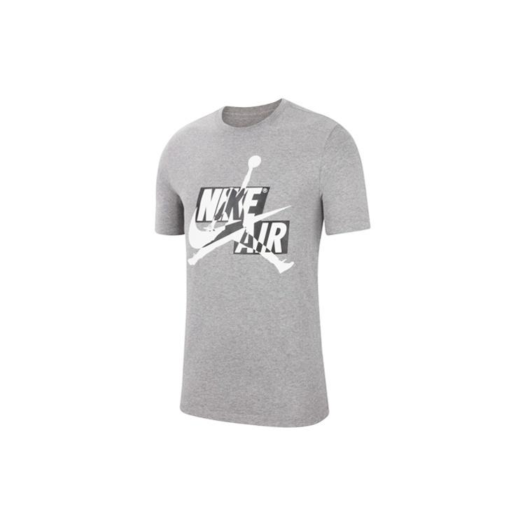 Air Jordan Printing Casual Sports Round Neck Short Sleeve Gray Men s CU9570-091 M
