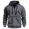 New Men's Sweatshirt Autumn and Winter Fleece Sweatshirt Loose Large Size Zipper Hoodie