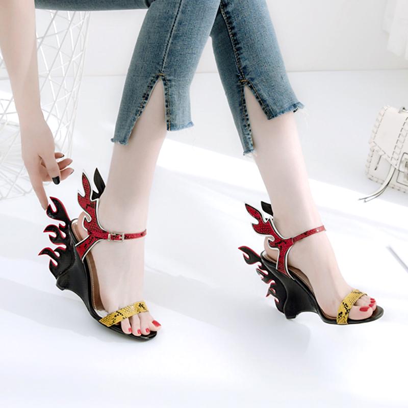 Verano Mujeres Cuñas Tacones Altos Sandalias Zapatos Casuales Mujer Gran  Gladiador Más Nuevo Naranja Llama Alas comprar a buen precio — entrega  gratuita, reseñas reales con fotos — Joom