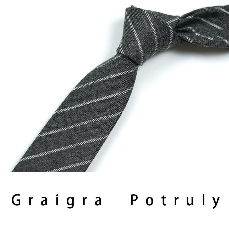 Houndstooth Plaid Coffee Gray 6cm Tie Men's Retro Casual Fashion