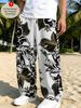 Men's casual pants straight-leg pants trousers casual loose POD to map can be determined Europe and America