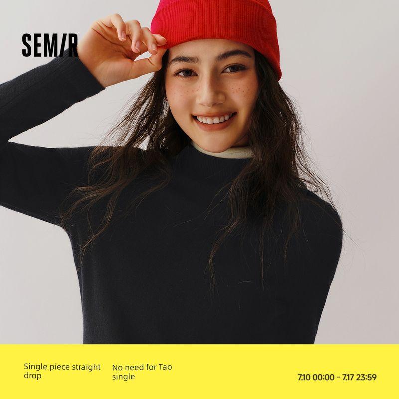 

Senma Knitwear Women s Sweater Black Woolen Sweater Winter Gray 2024 New Arrival Elegant Autumn and Winter Undershirt Inner Wear Black 00499 165/88A/L