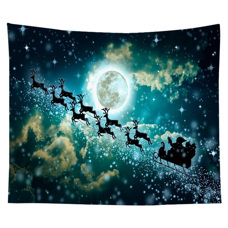 Nordic Christmas Tapestry Watercolor Christmas Tree Print Bedside Hanging Cloth Bedroom Background Cloth