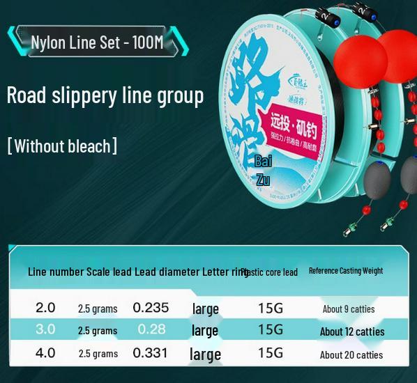 

Angling Line Set: Slippery Road Ball Float Rig with Auto Bottom-Finding Lure for Long Casts Size 3.0