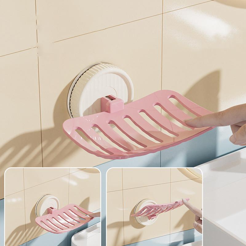 Punch-Free Drain Soap Box Portable Student Dormitory Soap Box Bathroom Detachable Suction Cup Soap Rack