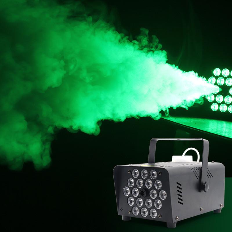 500W Portable Stage Smoke Machine 18 LED Halloween Party Fog Machine Small DISCO Atmosphere Equipment