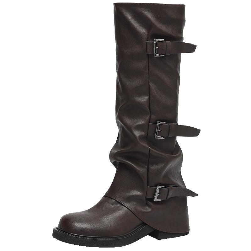 ZHR Women s Western Knight Tall Boots with Belt Buckle 36