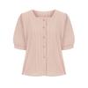 SELLY'S Gold Button Puff Short Sleeve Jacket_I6B-Cjk001