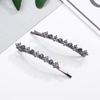 CHIMERA 2 Rhinestone Hair Clips, Bangs Clip, Barrette, Top Clip, Grey-blue