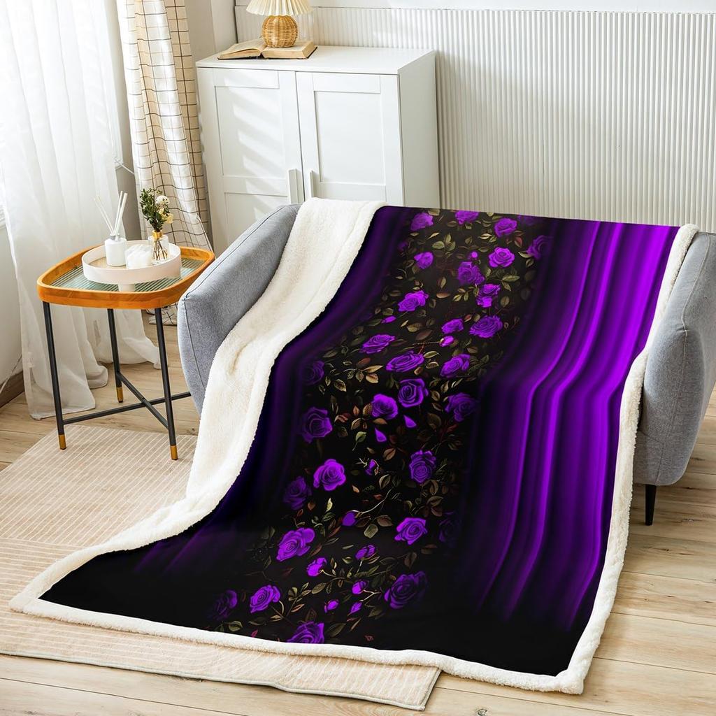 Cute bunny floral blanket pastel flowers soft throw spring decor kids room bedding animal print home textile cozy bedroom