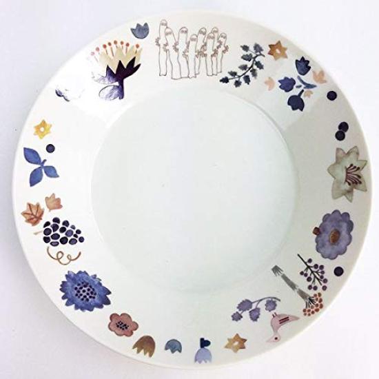 Yamaka Shoten Moomin Herbarium 22cm Hattifattener Microwave Moomin Nordic Day Wedding Made in Pasta/Curry Plate, Approx. Diameter, Design, Safe,