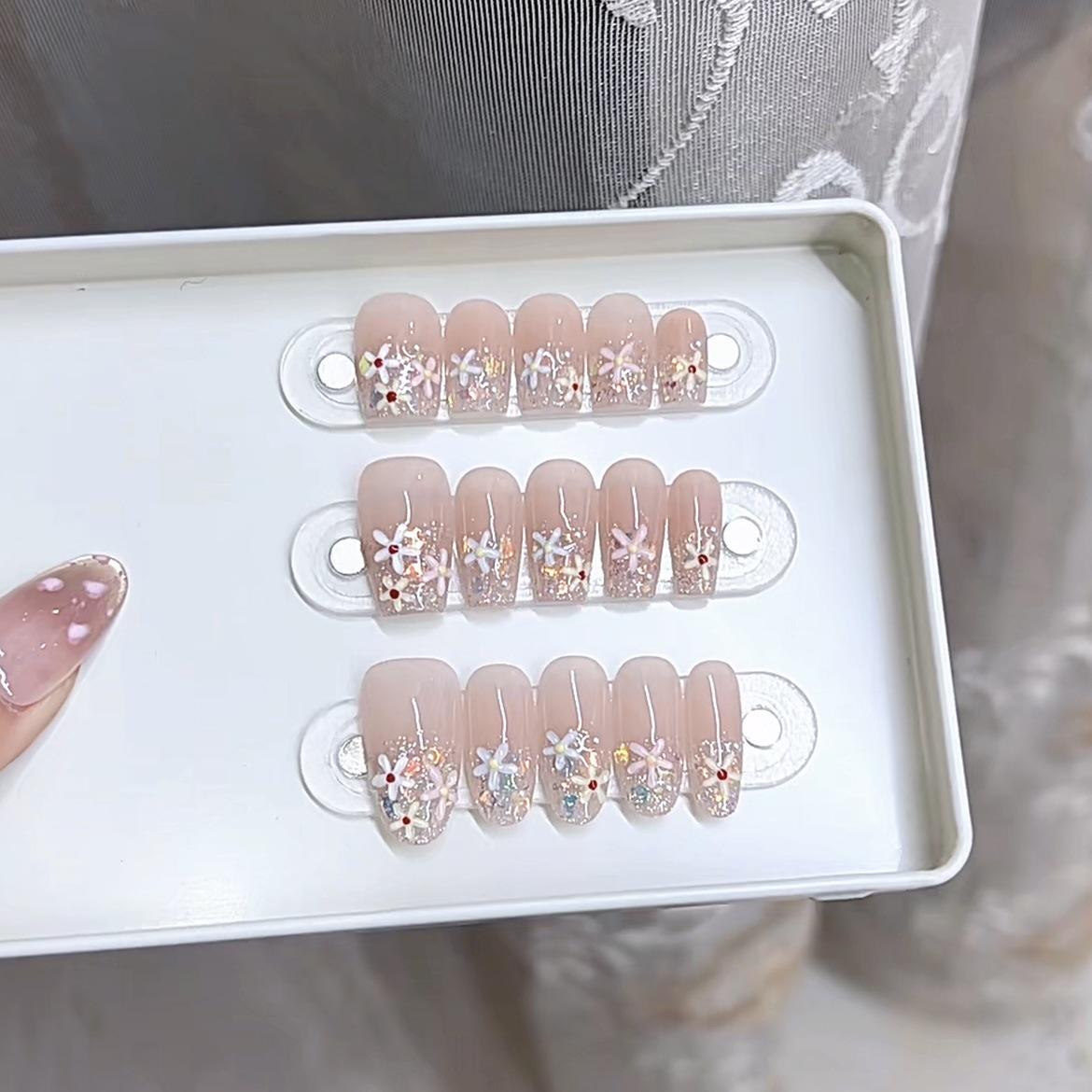 

Ручной работы Броня и Весна и Лето Новый Стиль Фея Цветов Цвет Блестки Расписанные Вручную Трехмерный Цвет Маленькие Цветы Наклейки для Маникюра large L