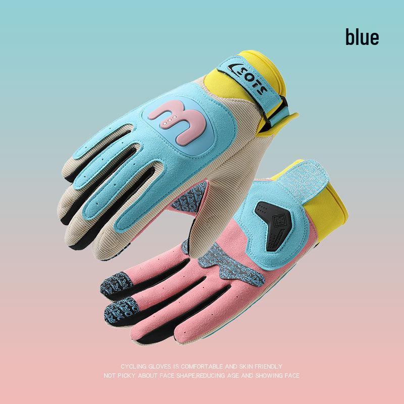 Unisex Retro Touchscreen Full-Finger Motorcycle Gloves - Breathable, Sunscreen, Summer Riding