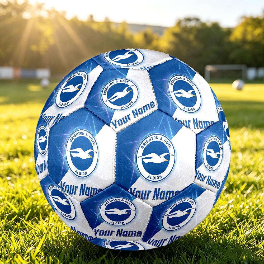 Personalized Size 5 Football Brighton & Hove Albion Football Pattern Outdoor Game Sports Ball Gift