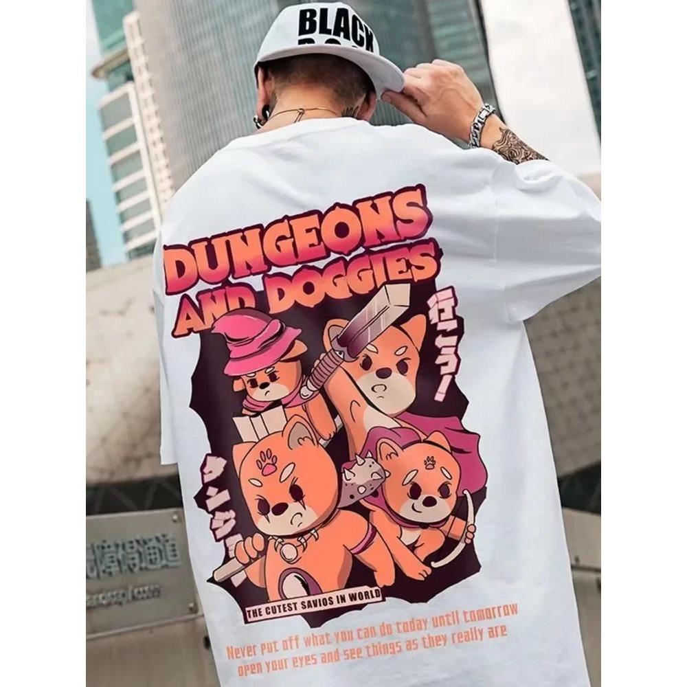 Sommer Ny Casual Løs T-skjorte Kortermet Herremote Løs Trykk Stor 8XL Hip Hop Parbekledning Halv Erm Bomullstopp