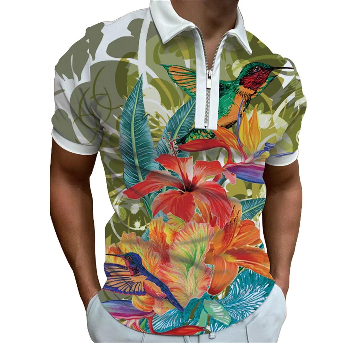 

Men s Spring and Summer Short Sleeve Casual Polo Shirt Men s Personality Fashion Printed Zipper Lapel Polo T-shirt 5XL