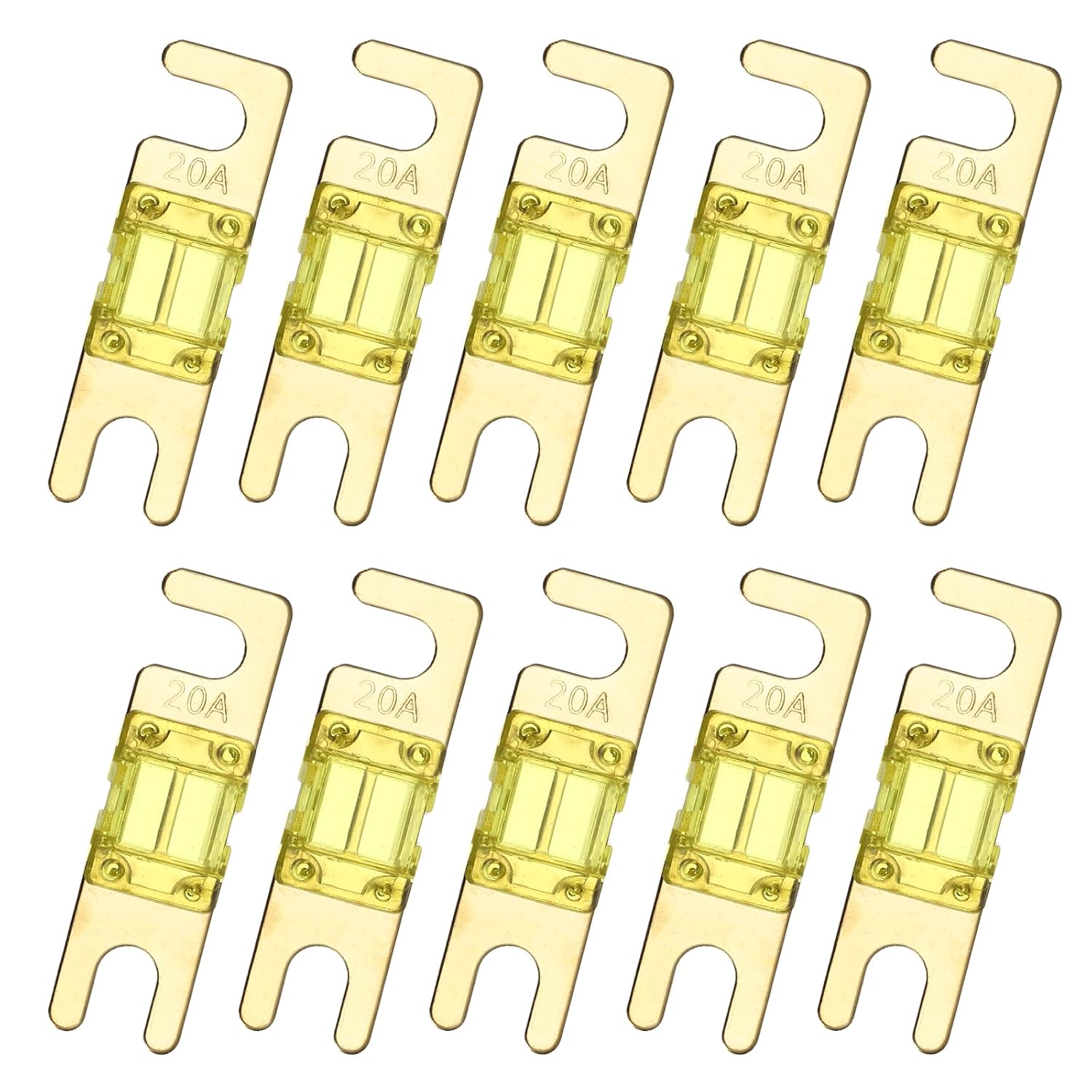 MECCANIXITY 10pcs 20A 125V Mini ANL Fuse Replacement Electrical Protection Electronics Blade Fuse for Automotive Marine Audio Video System 20A