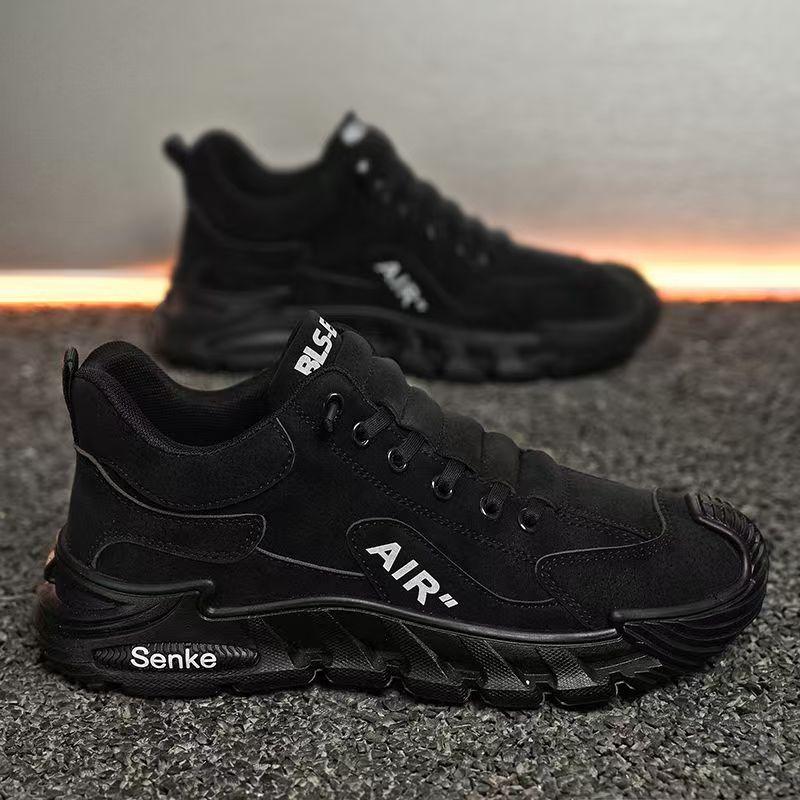 Men's Shoes Spring New Men's Breathable Casual Shoes Trend Versatile Simple Sports Shoes One Pedal Solid Color Work Shoes