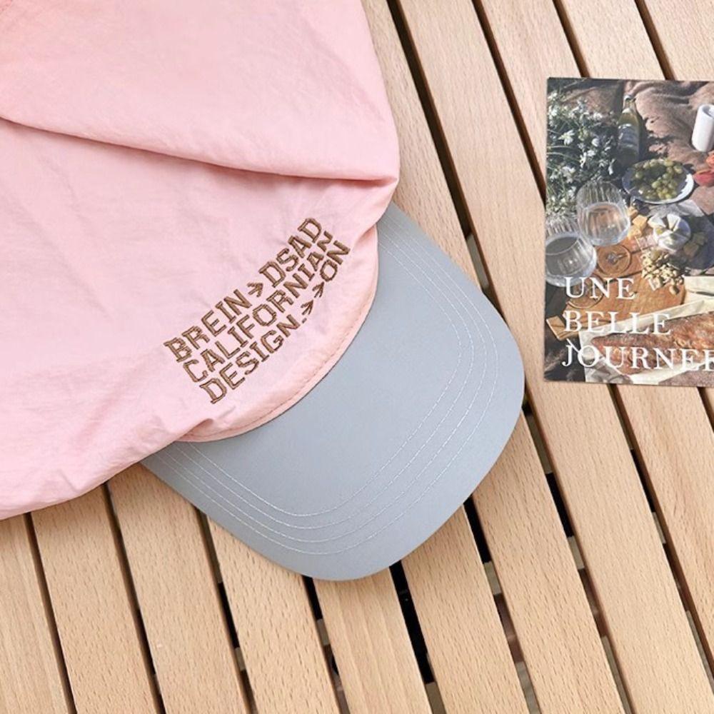 Quick Drying Korean Headscarf Baseball Hat Breathable Sunshade Letter Baseball Cap  Peaked Cap