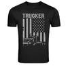 Trucker USA Flag Semi Truck Driver Graphic T-Shirt