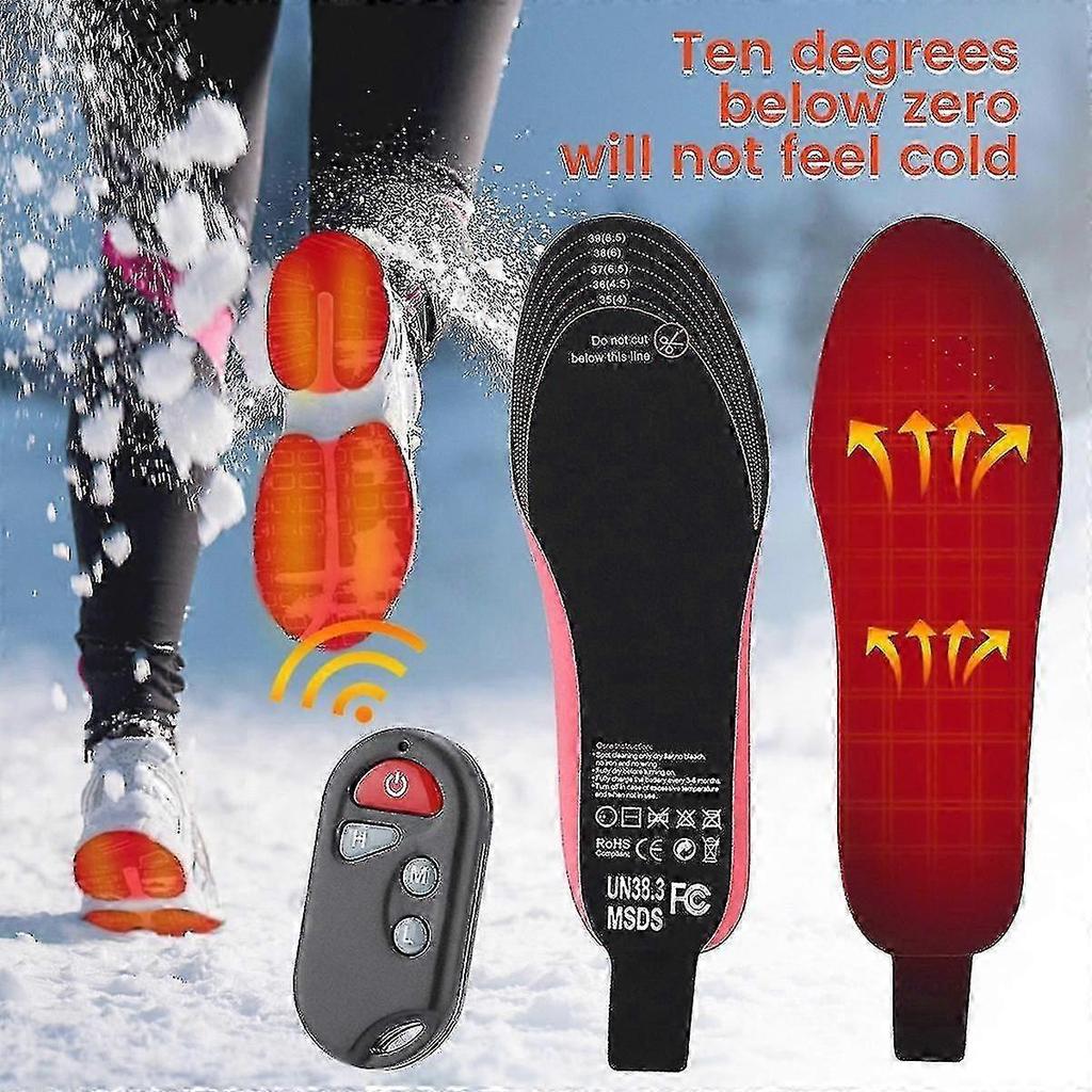 Elektrische Heizsohle Verstellbare Temperatur Fußpolster 2100mAh USB-Laden Fußwärmer Einlegesohle 35-