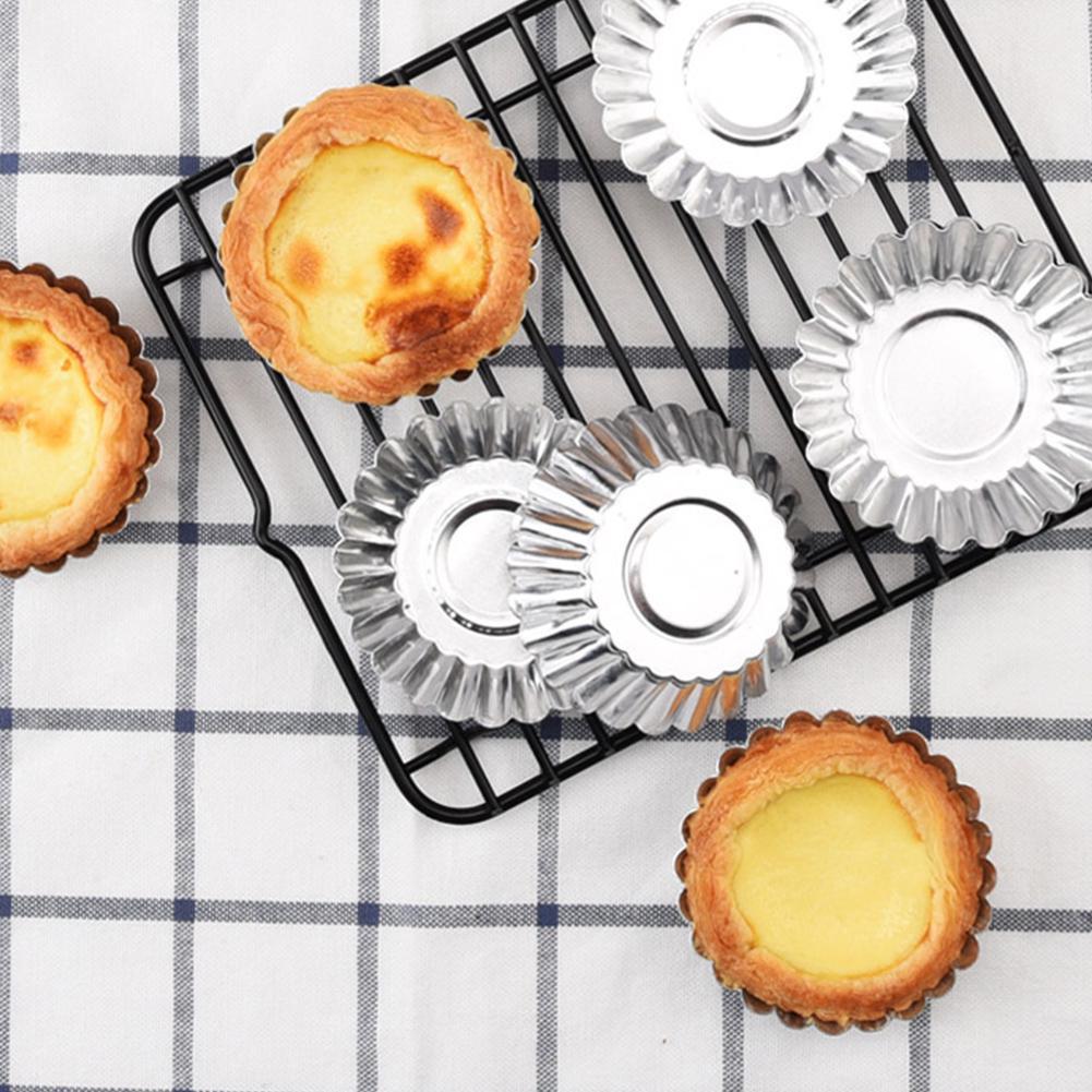 Durable Thickened Tin Egg Tart Molds Modern Simple Style Baking Tools